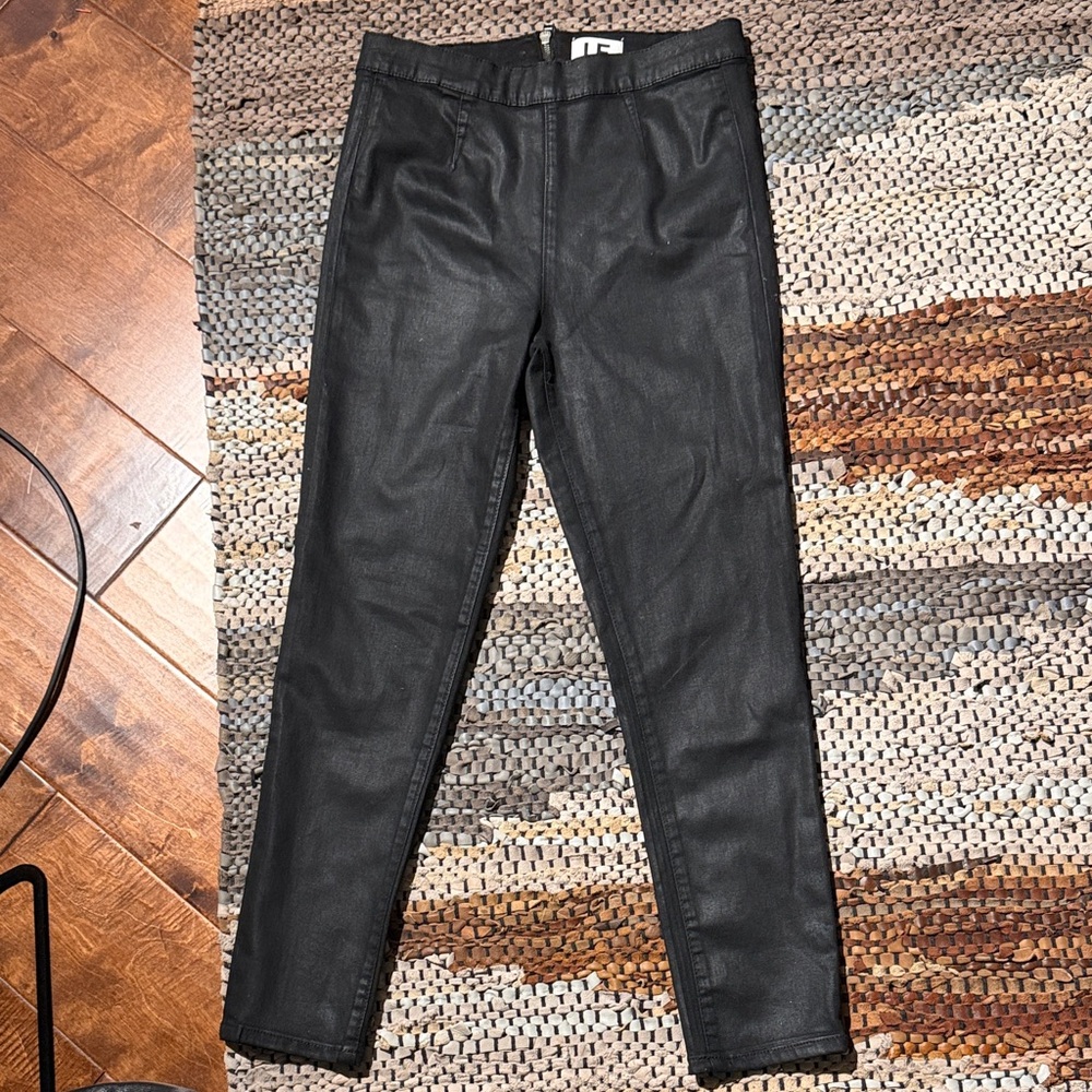 Lovers + friends 28 black coated Jesse high rise seamless skinny jeans EUC